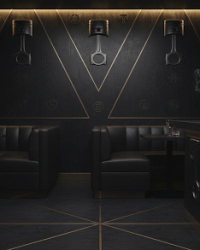 Dark moody golden background with engine and alchemical motifs